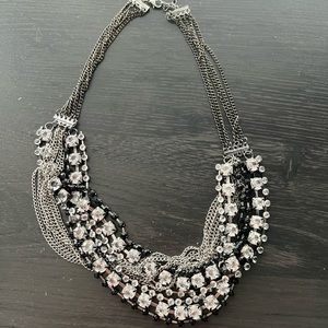 Layered Statement Necklace Mixed Stones/Metals